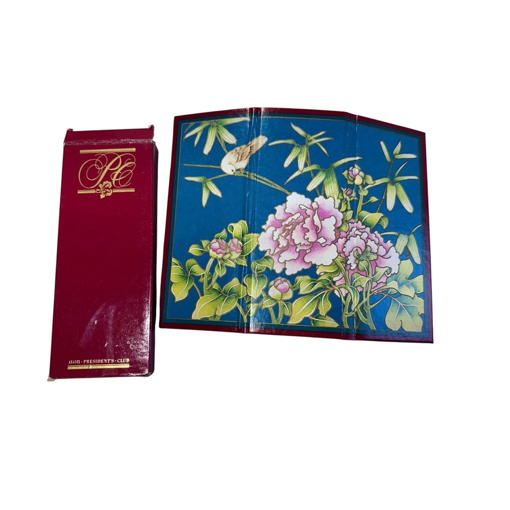 Vintage Avon President's Club Folding Picture Frame Floral Design with‎ Box